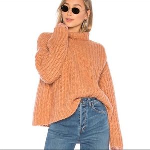 Free People Fluffy Fox Sweater in Papaya Size XSmall